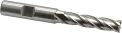 Cleveland - 13/32", 1-3/4" LOC, 1/2" Shank Diam, 3-3/4" OAL, 4 Flute, High Speed Steel Square End Mill - Single End, Uncoated, Spiral Flute, 30° Helix, Centercutting, Right Hand Cut, Right Hand Flute, Series HG-4C - Makers Industrial Supply