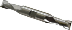 Cleveland - 9/16", 1-1/8" LOC, 5/8" Shank Diam, 5" OAL, 2 Flute, Cobalt Square End Mill - Double End, Uncoated, Spiral Flute, 30° Helix, Centercutting, Right Hand Cut, Right Hand Flute, Series HDC-2 - Makers Industrial Supply