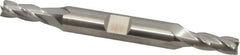 Cleveland - 1/4", 5/8" LOC, 3/8" Shank Diam, 3-3/8" OAL, 4 Flute, Cobalt Square End Mill - Double End, Uncoated, Spiral Flute, 30° Helix, Centercutting, Right Hand Cut, Right Hand Flute, Series HDC-4C - Makers Industrial Supply