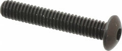 Made in USA - #8-32 UNC Hex Socket Drive, Button Screw - Alloy Steel, Black Oxide Finish, Fully Threaded, 1" Length Under Head - Makers Industrial Supply