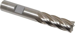 Cleveland - 1/2", 1-1/4" LOC, 1/2" Shank Diam, 3-1/4" OAL, 6 Flute, Cobalt Square End Mill - Single End, Uncoated, Spiral Flute, 30° Helix, Centercutting, Right Hand Cut, Right Hand Flute, Series HGC-4C - Makers Industrial Supply