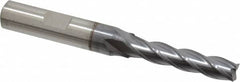 Cleveland - 9/32", 1-3/8" LOC, 3/8" Shank Diam, 3-1/8" OAL, 4 Flute, Cobalt Square End Mill - Single End, TiCN Finish, Spiral Flute, 30° Helix, Centercutting, Right Hand Cut, Right Hand Flute, Series HGC-4C - Makers Industrial Supply