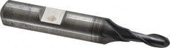 Cleveland - 3/16" Diam, 1/2" LOC, 2 Flute Cobalt Ball End Mill - TiCN Finish, Single End, 2-3/8" OAL, 3/8" Shank Diam, Spiral Flute - Makers Industrial Supply