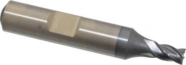 Cleveland - 3/16", 1/4" LOC, 3/8" Shank Diam, 2-1/8" OAL, 4 Flute, Powdered Metal Square End Mill - Single End, TiCN Finish, Spiral Flute, 37° Helix, Centercutting, Right Hand Cut, Right Hand Flute, Series PM-4 - Makers Industrial Supply