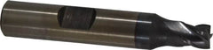 Cleveland - 1/4", 1/4" LOC, 3/8" Shank Diam, 2-1/16" OAL, 4 Flute, Powdered Metal Square End Mill - Single End, TiCN Finish, Spiral Flute, 37° Helix, Centercutting, Right Hand Cut, Right Hand Flute, Series PM-4 - Makers Industrial Supply