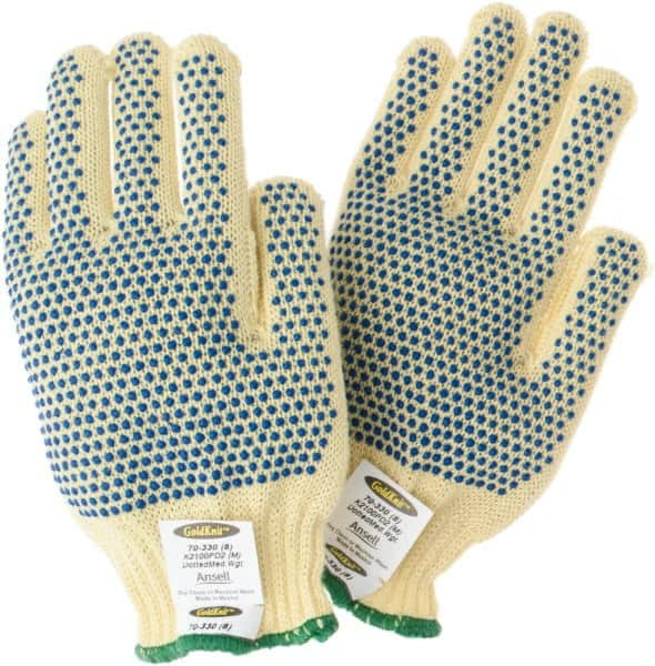 Ansell - Size M, ANSI Cut Lvl 2, Abrasion Lvl 3, Cut Resistant Gloves - Fully Coated Coated, Yellow - Makers Industrial Supply