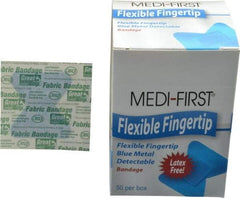 Medique - Fingertip Bandage Self-Adhesive Bandage - Blue, Woven Fabric Bandage, Metal Detectable - Makers Industrial Supply