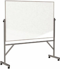 Ghent - 78" High x 77" Wide Reversible Dry Erase Board - Porcelain, 20" Deep, Includes Eraser & 4 Markers - Makers Industrial Supply