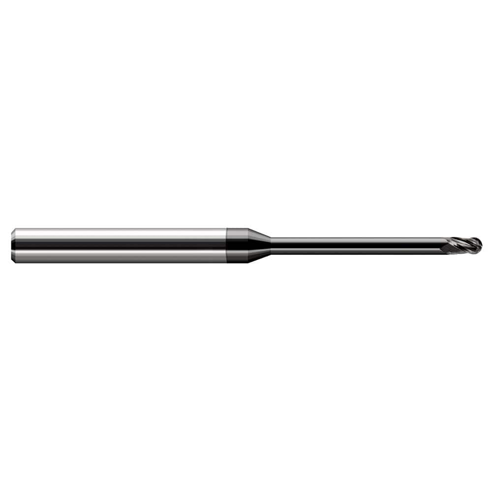 Harvey Tool - 0.06" Diam, 0.09" LOC, 3 Flute Solid Carbide Ball End Mill - Exact Industrial Supply