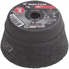 WALTER Surface Technologies - 4" Diam, Surface Grinding Wheel - Aluminum Oxide/Silicon Carbide Blend, Type 11, 9,100 Max RPM, Resinoid Bond - Makers Industrial Supply