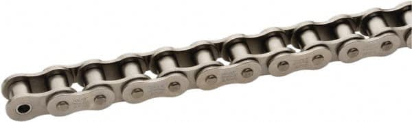 U.S. Tsubaki - 3/8" Pitch, ISO 06B, British Standard Roller Chain - Chain No. 06BSS, 1,430 Lb. Capacity, 10 Ft. Long, 1/4" Roller Diam, 0.225" Roller Width - Makers Industrial Supply