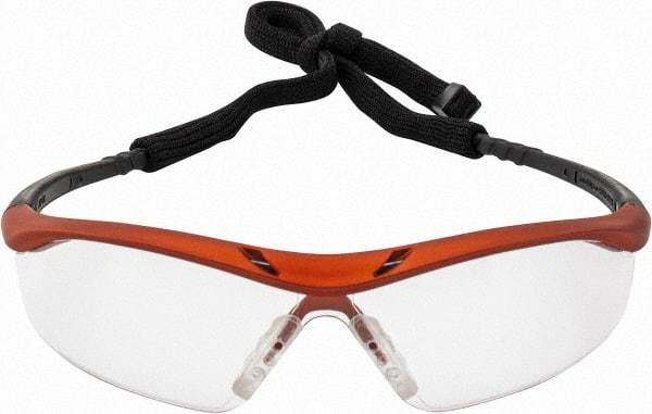 MCR Safety - Clear Lenses, Framed Safety Glasses - Anti-Fog, Scratch Resistant, Nuclear Orange Polycarbonate Frame, Size Universal, Wrap Around - Makers Industrial Supply