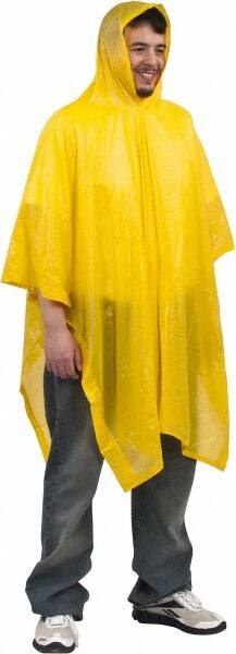 MCR Safety - Size One Size Fits Most, Yellow, Rain Poncho - Attached Hood - Makers Industrial Supply