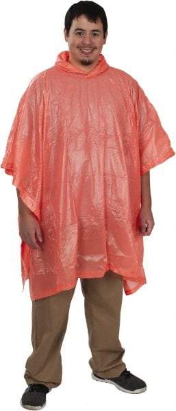 MCR Safety - Size One Size Fits Most, Orange, Rain Poncho - Attached Hood - Makers Industrial Supply