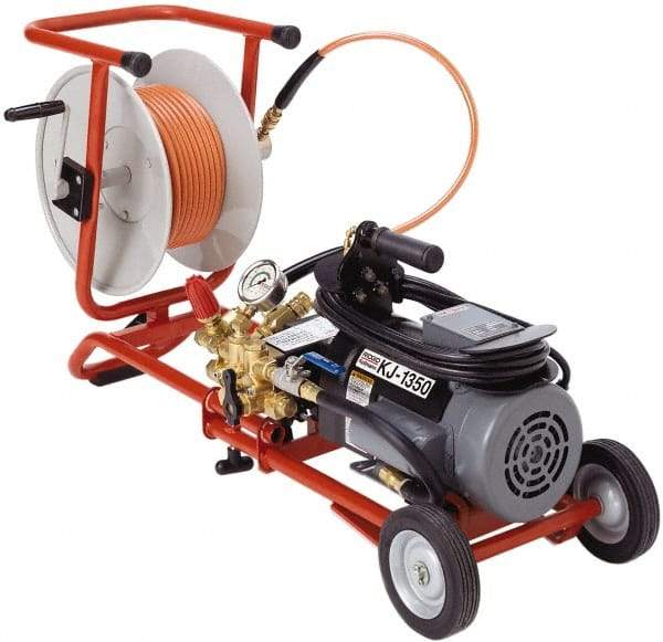 Ridgid - Electric Jet Battery Drain Cleaning Machine - For 1-1/4" to 4" Pipe, 3/16" x 100' Cable - Makers Industrial Supply