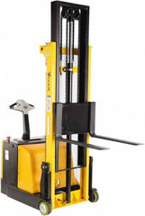 Vestil - 1,100 Lb Capacity, 118" Lift Height, Battery Powered Stacker - 1-3/16" Lowered Height, 30" Fork Length, 32-1/4" Overall Width - Makers Industrial Supply