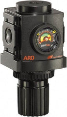 ARO/Ingersoll-Rand - 3/8 NPT Port, 113 CFM, Aluminum Compact Regulator - 0 to 140 psi Range, 250 Max psi Supply Pressure, 1/8" Gauge Port Thread, 2.705" Wide x 4.772" High - Makers Industrial Supply