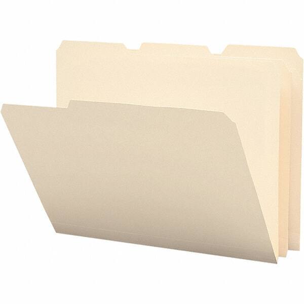 SMEAD - 11-5/8 x 9-1/2", Letter Size, Manila, File Folders with Top Tab - Assorted Tab Cut Location - Makers Industrial Supply