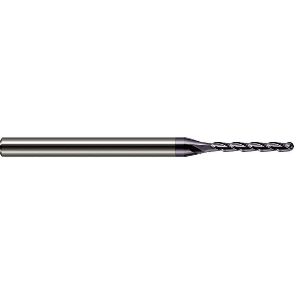 Harvey Tool - Ball End Mills; Mill Diameter (Decimal Inch): 0.0250 ; Number of Flutes: 3 ; Length of Cut (Inch): 13/64 ; Length of Cut (Decimal Inch): 0.2030 ; Material: Solid Carbide ; Overall Length (Inch): 2-1/2 - Exact Industrial Supply