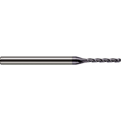 Ball End Mill: 0.1406″ Dia, 1.125″ LOC, 4 Flute, Solid Carbide 3″ OAL, 3/16″ Shank Dia, 30 ° Helix, AlTiN Coated, Single End