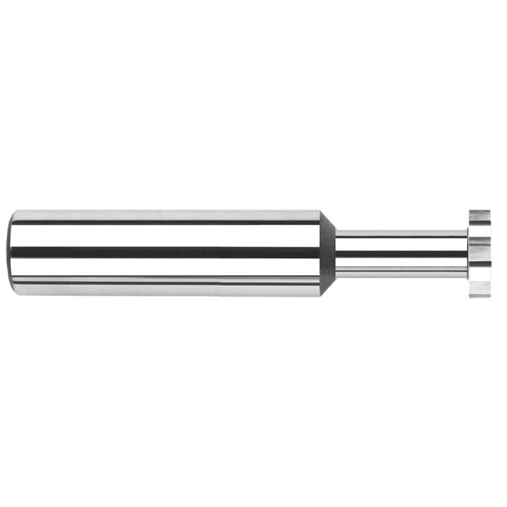 Woodruff Keyseat Cutter: 0.625″ Cut Dia, 0.25″ Cut Width, 5/8″ Shank Dia, Straight Tooth 3-1/2″ OAL, 8 Teeth, Solid Carbide