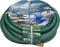 JGB Enterprises - 50' Long Garden Hose - 5/8" Diam, 5/8" GHT, Polypropylene, 100 psi, Hot Water Compatible, All Season, Green - Makers Industrial Supply