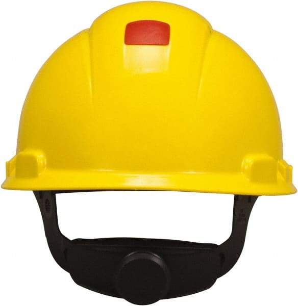 3M - ANSI Type I, Class C Rated, 4-Point, Ratchet Adjustment Hard Hat - Size 6-1/2 to 8, Yellow, Standard Brim, Vented - Makers Industrial Supply