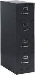 Hon - 15" Wide x 52" High x 26-1/2" Deep, 4 Drawer Vertical File with Lock - Steel, Charcoal - Makers Industrial Supply