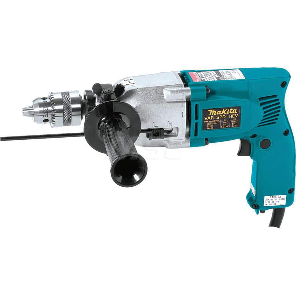 Hammer Drills & Rotary Hammers; Chuck Type: Keyed; No-Load RPM: 2300 RPM; Voltage: 110.00; Handle Type: Side Handle; Pistol Grip; Amperage: 6.0000; Includes: HP2010N1/2″ Drill Chuck (763047-2)Chuck Key (798341-3)Side Handle (122428-3)Depth Gauge (321059-7