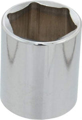 Proto - 1/2" Drive, Standard Hand Socket - 6 Points, 1-3/4" OAL, Chrome Finish - Makers Industrial Supply