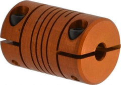 Lovejoy - 1/8" Max Bore Diam, Flexible Clamp Hub Coupling - 1/2" OD, 3/4" OAL, Anodized Aluminum - Makers Industrial Supply