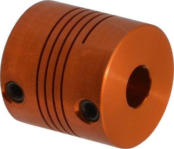 Lovejoy - 1/4" Max Bore Diam, Flexible Screw Hub Coupling - 3/4" OD, 3/4" OAL, Anodized Aluminum - Makers Industrial Supply