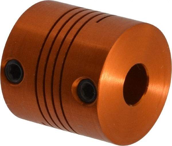 Lovejoy - 1/4" Max Bore Diam, Flexible Screw Hub Coupling - 3/4" OD, 3/4" OAL, Anodized Aluminum - Makers Industrial Supply