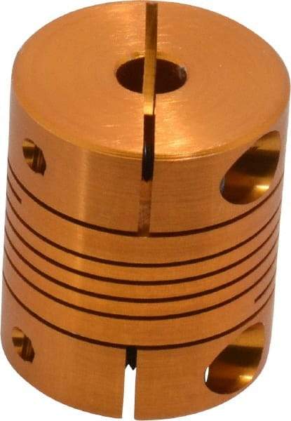 Lovejoy - 3/16" Max Bore Diam, Flexible Clamp Hub Coupling - 3/4" OD, 0.9" OAL, Anodized Aluminum - Makers Industrial Supply