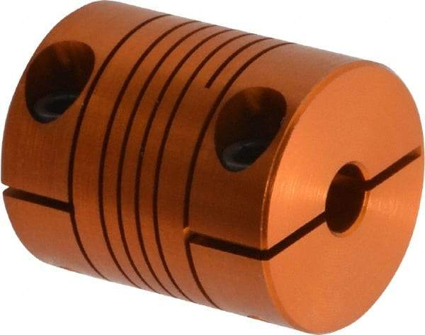 Lovejoy - 1/4" Max Bore Diam, Flexible Clamp Hub Coupling - 3/4" OD, 0.9" OAL, Anodized Aluminum - Makers Industrial Supply