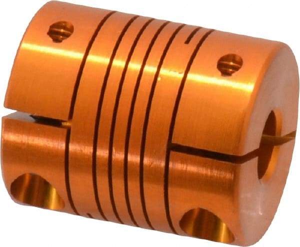 Lovejoy - 1/4" Max Bore Diam, Flexible Clamp Hub Coupling - 3/4" OD, 0.9" OAL, Anodized Aluminum - Makers Industrial Supply