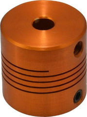 Lovejoy - 1/4" Max Bore Diam, Flexible Screw Hub Coupling - 1" OD, 1" OAL, Anodized Aluminum - Makers Industrial Supply