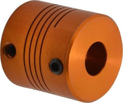 Lovejoy - 3/8" Max Bore Diam, Flexible Screw Hub Coupling - 1" OD, 1" OAL, Anodized Aluminum - Makers Industrial Supply