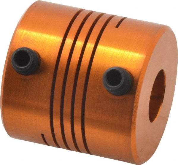 Lovejoy - 3/8" Max Bore Diam, Flexible Screw Hub Coupling - 1" OD, 1" OAL, Anodized Aluminum - Makers Industrial Supply