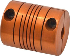 Lovejoy - 1/4" Max Bore Diam, Flexible Clamp Hub Coupling - 1" OD, 1-1/4" OAL, Anodized Aluminum - Makers Industrial Supply