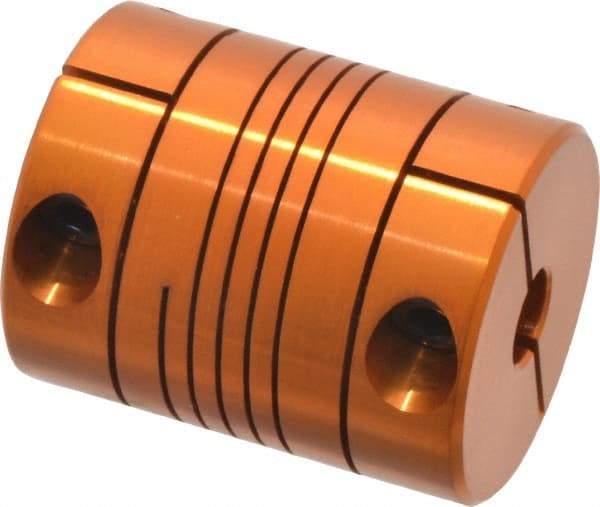 Lovejoy - 3/8" Max Bore Diam, Flexible Clamp Hub Coupling - 1" OD, 1-1/4" OAL, Anodized Aluminum - Makers Industrial Supply