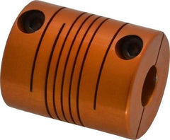 Lovejoy - 3/8" Max Bore Diam, Flexible Clamp Hub Coupling - 1" OD, 1-1/4" OAL, Anodized Aluminum - Makers Industrial Supply