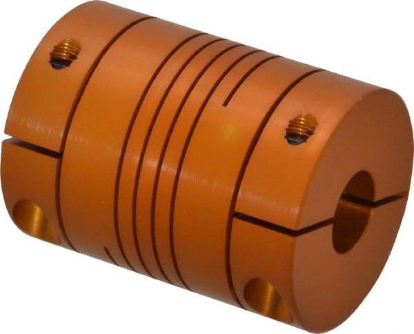 Lovejoy - 3/8" Max Bore Diam, Flexible Clamp Hub Coupling - 1.12" OD, 1-1/2" OAL, Anodized Aluminum - Makers Industrial Supply