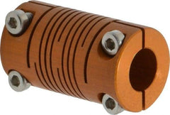 Lovejoy - 1/4" Max Bore Diam, Flexible Clamp Hub Coupling - 1/2" OD, 0.9" OAL, Anodized Aluminum - Makers Industrial Supply