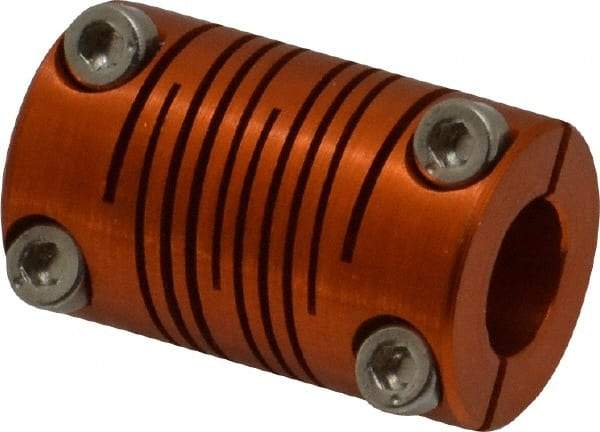 Lovejoy - 5/16" Max Bore Diam, Flexible Clamp Hub Coupling - 0.63" OD, 1" OAL, Anodized Aluminum - Makers Industrial Supply