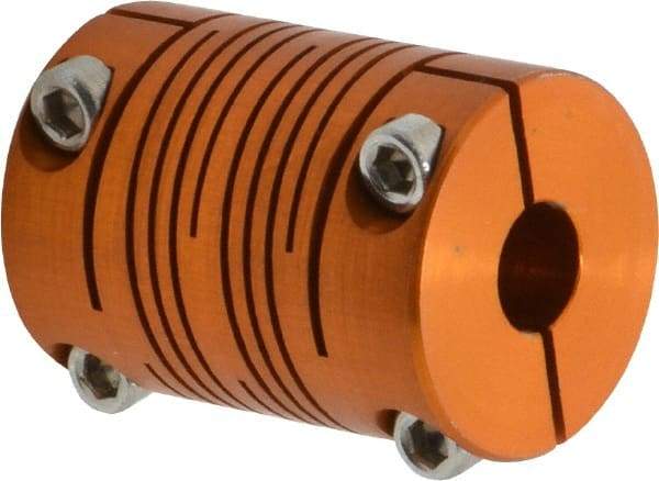 Lovejoy - 3/8" Max Bore Diam, Flexible Clamp Hub Coupling - 3/4" OD, 1.04" OAL, Anodized Aluminum - Makers Industrial Supply