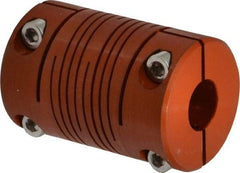 Lovejoy - 1/2" Max Bore Diam, Flexible Clamp Hub Coupling - 1" OD, 1-1/2" OAL, Anodized Aluminum - Makers Industrial Supply