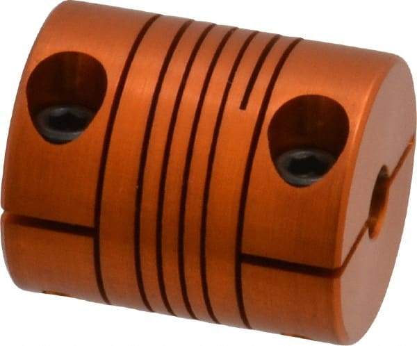 Lovejoy - 3/16" Max Bore Diam, Flexible Clamp Hub Coupling - 3/4" OD, 0.9" OAL, Anodized Aluminum - Makers Industrial Supply