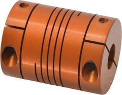 Lovejoy - 1/4" Max Bore Diam, Flexible Clamp Hub Coupling - 1.12" OD, 1-1/2" OAL, Anodized Aluminum - Makers Industrial Supply