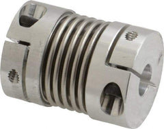 Lovejoy - 1/4" Max Bore Diam, Flexible Bellows Clamp Coupling - 0.984" OD, 1.023" OAL, Aluminum Hub with Stainless Steel Bellows - Makers Industrial Supply